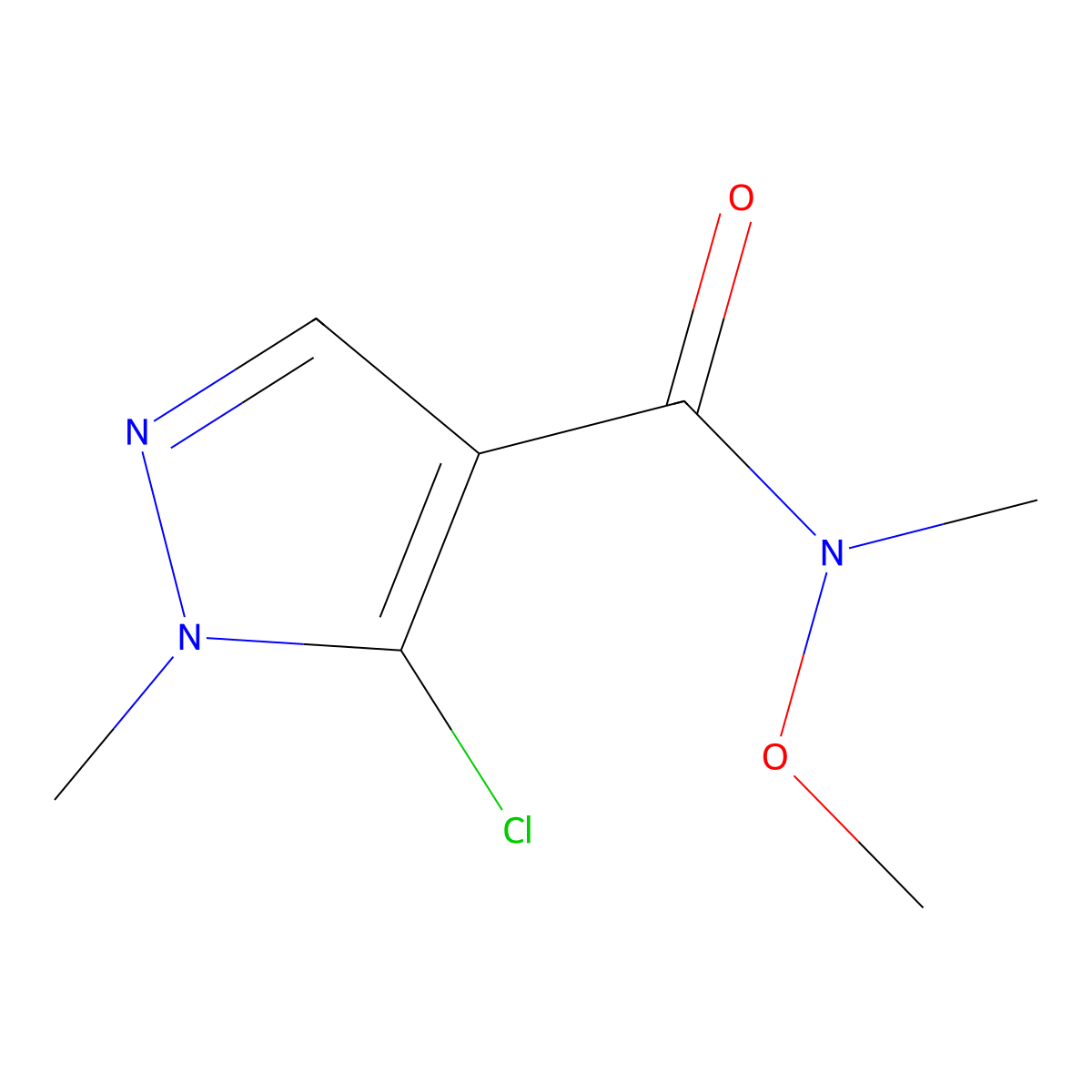 5-Chloro-N-methoxy-N,1-dimethyl-1H-pyrazole-4-carboxamide molecular structure, CAS 1027329-25-4