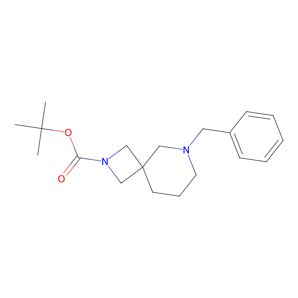 Tert-butyl 6-benzyl-2,6-diazaspiro[3.5]nonane-2-carboxylate molecular structure, CAS 1027333-16-9