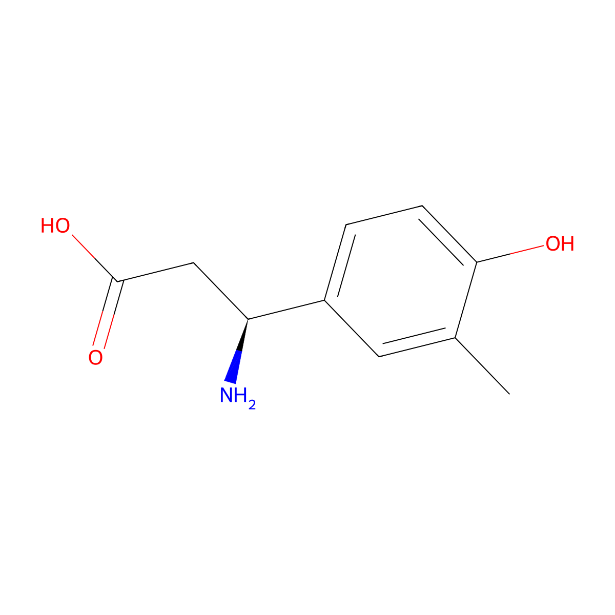 (3S)-3-Amino-3-(4-hydroxy-3-methylphenyl)propanoic acid molecular structure, CAS 1027335-66-5