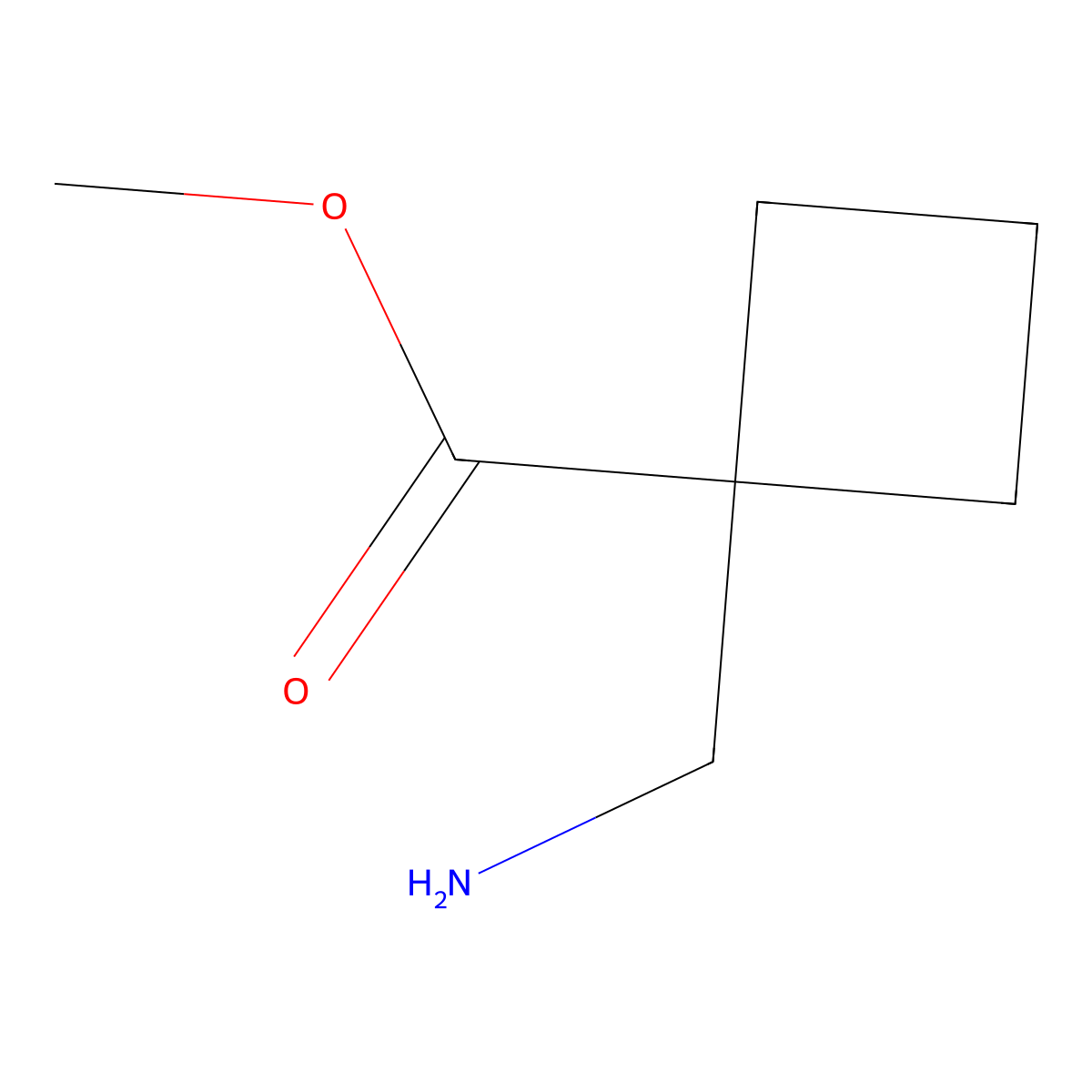 Methyl 1-(Aminomethyl)cyclobutanecarboxylate molecular structure, CAS 1027337-70-7
