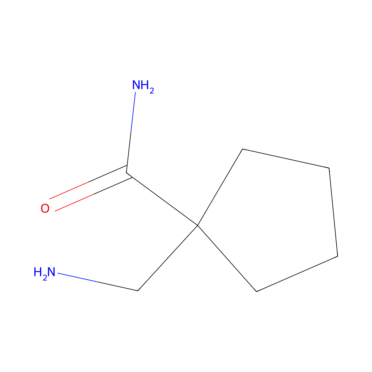 1-(Aminomethyl)cyclopentane-1-carboxamide molecular structure, CAS 1027337-88-7