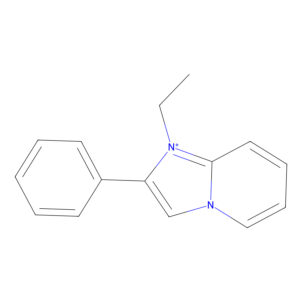 1-Ethyl-2-phenylimidazo[1,2-a]pyridin-1-ium molecular structure, CAS 1027338-89-1