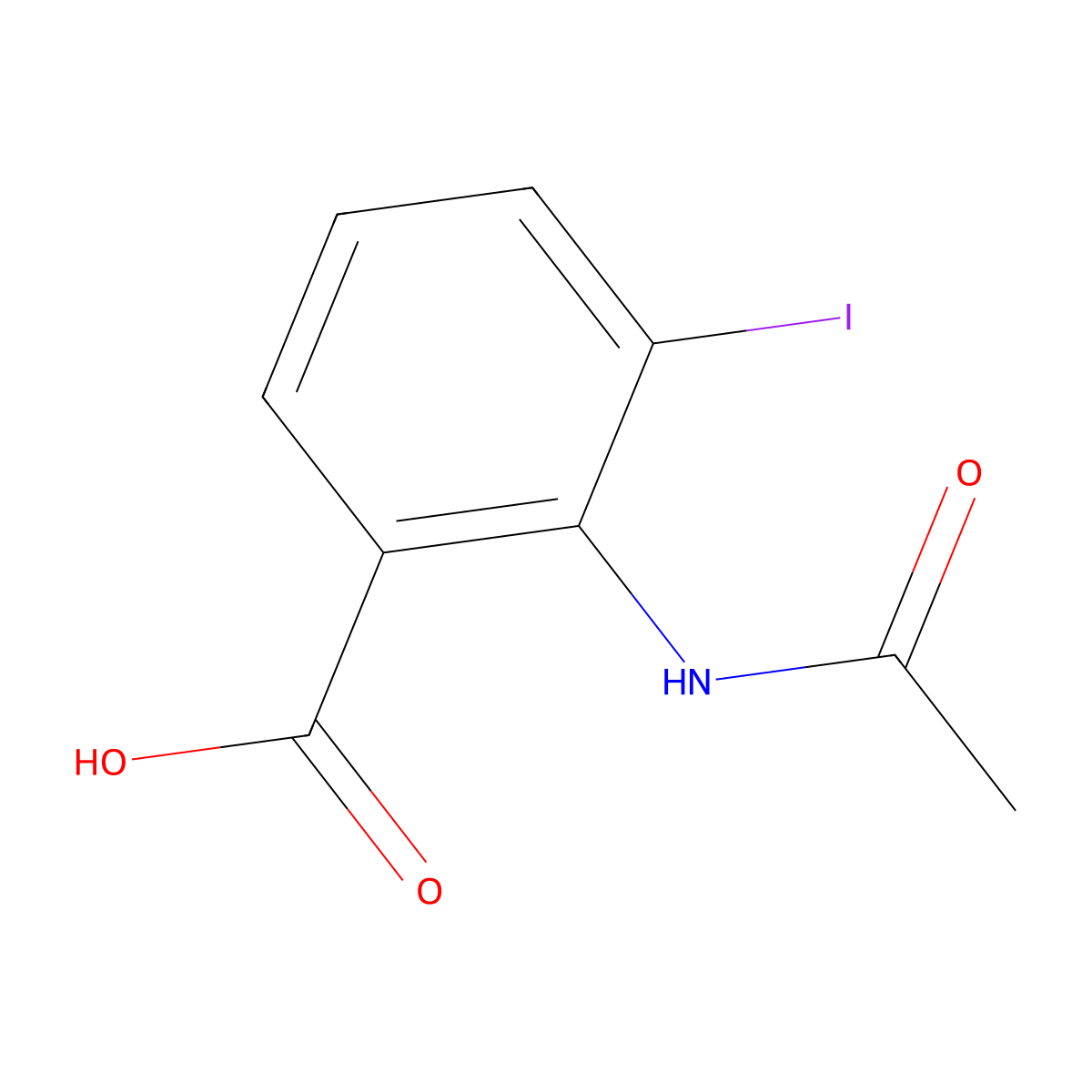 2-Acetamido-3-iodobenzoic acid molecular structure, CAS 1027340-18-6