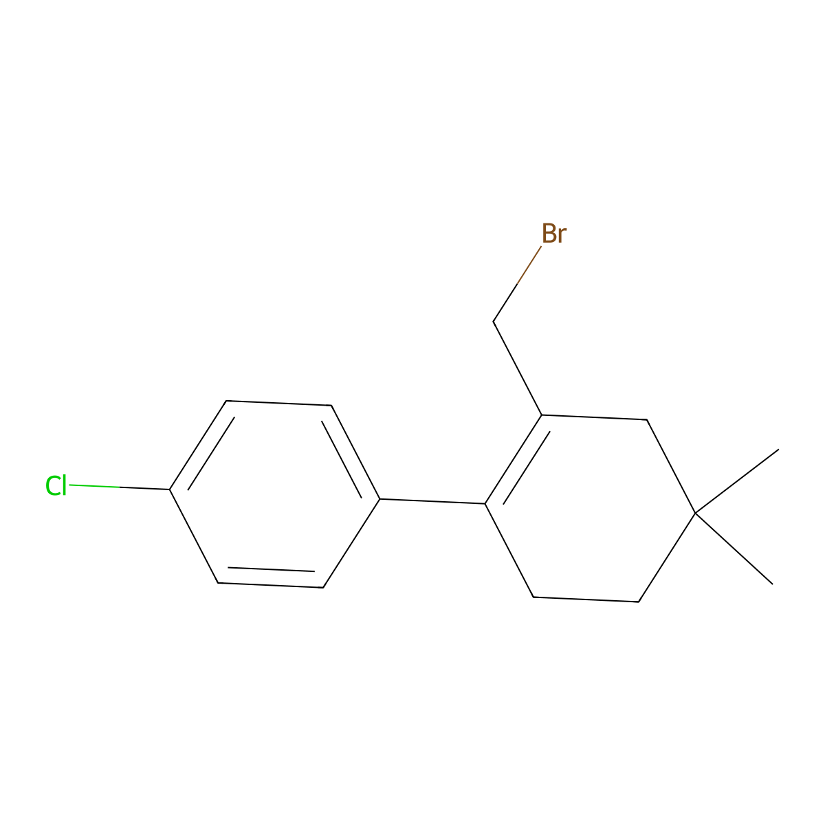 6-(Bromomethyl)-4'-chloro-4,4-dimethyl-2,3,4,5-tetrahydro-1,1'-biphenyl molecular structure, CAS 1027345-22-7
