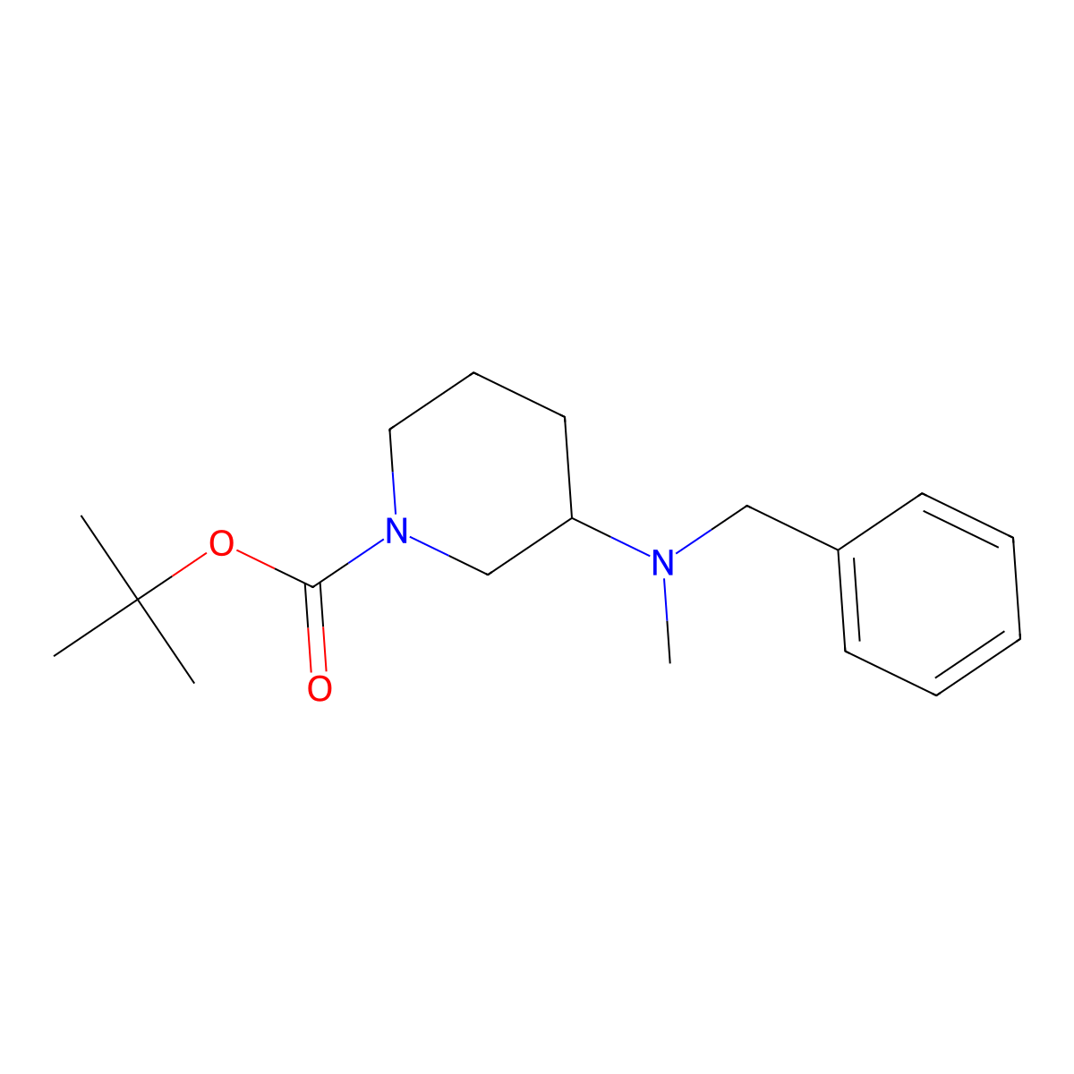 tert-Butyl 3-(benzyl(methyl)amino)piperidine-1-carboxylate molecular structure, CAS 1027345-51-2