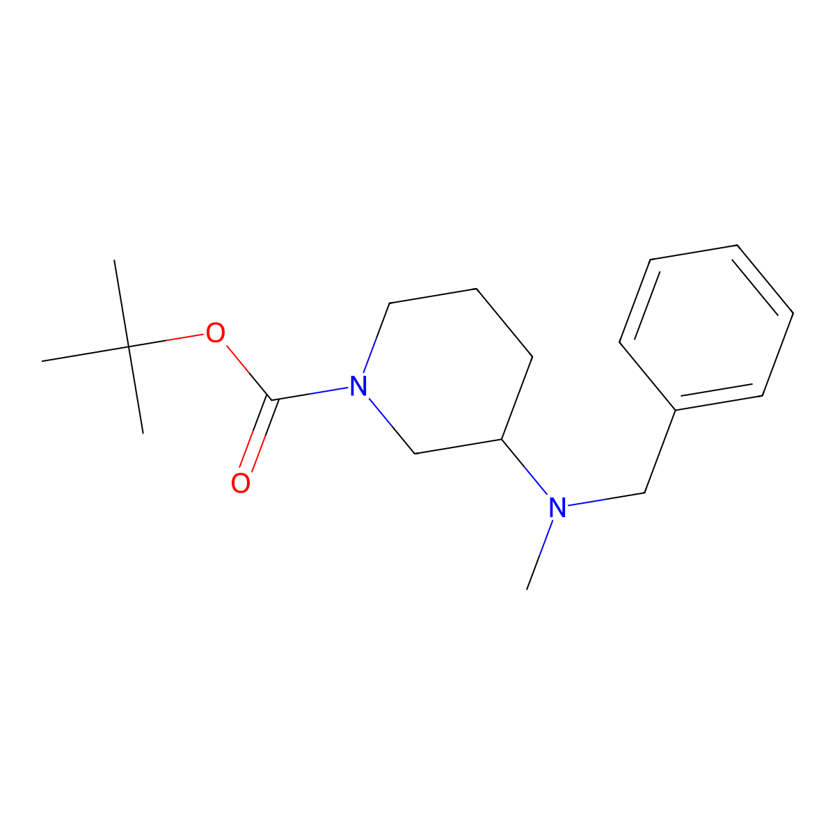 tert-Butyl 3-(benzyl(methyl)amino)piperidine-1-carboxylate molecular structure, CAS 1027345-51-2