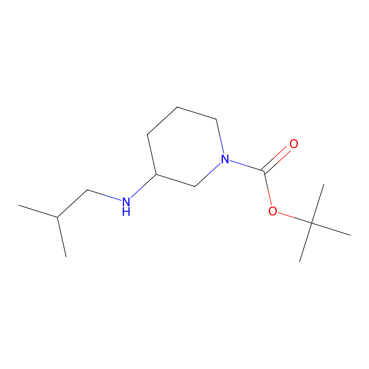 (R)-tert-Butyl 3-[(2-methylpropyl)amino]piperidine-1-carboxylate molecular structure, CAS 1027346-39-9