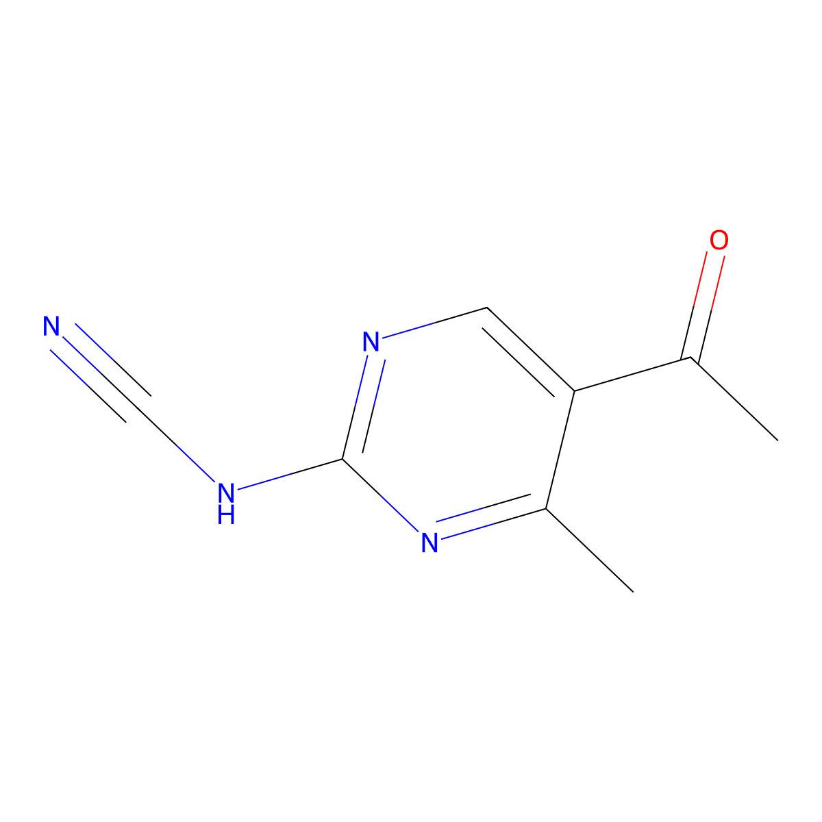 (5-Acetyl-4-methylpyrimidin-2-yl)cyanamide molecular structure, CAS 102739-38-8