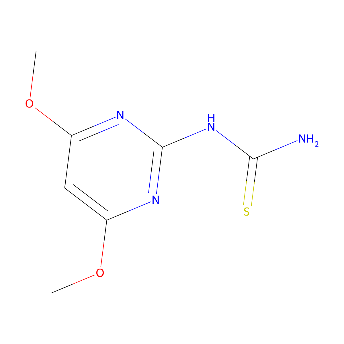 (4,6-Dimethoxypyrimidin-2-yl)thiourea molecular structure, CAS 102739-57-1