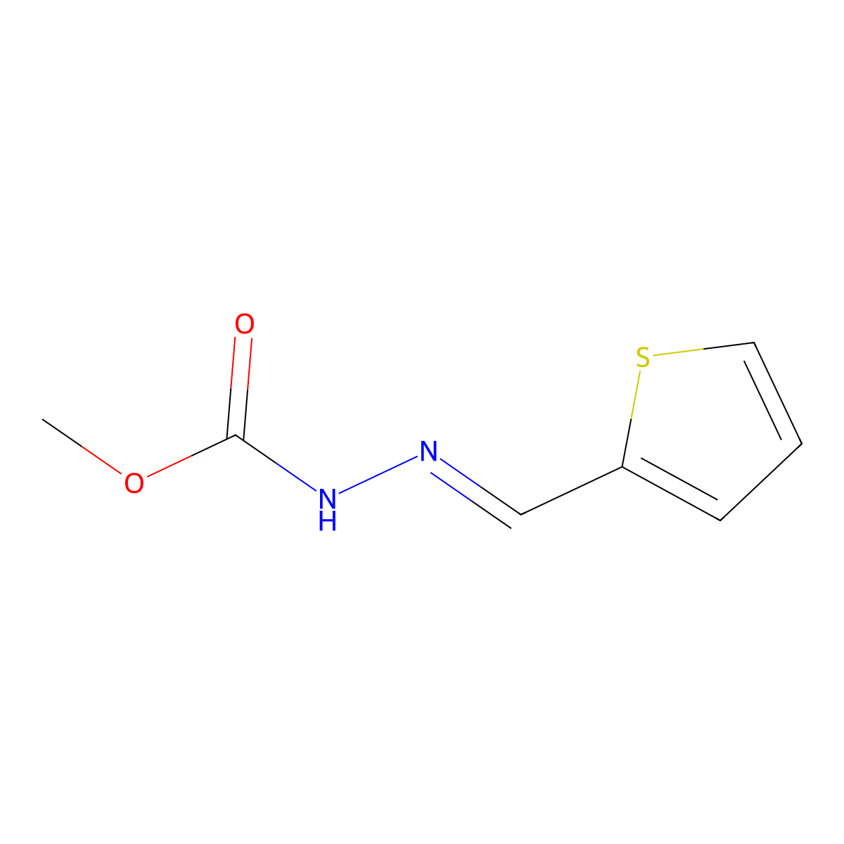 Hydrazinecarboxylic acid, (2-thienylmethylene)-, methyl ester molecular structure, CAS 102741-35-5