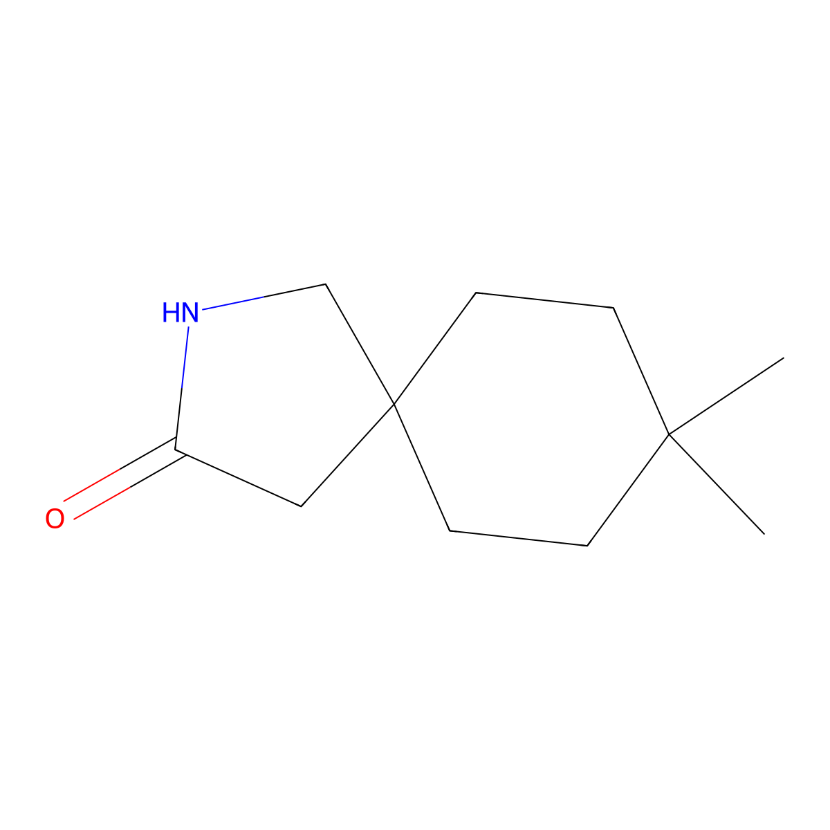8,8-Dimethyl-2-azaspiro[4.5]decan-3-one molecular structure, CAS 1027433-59-5