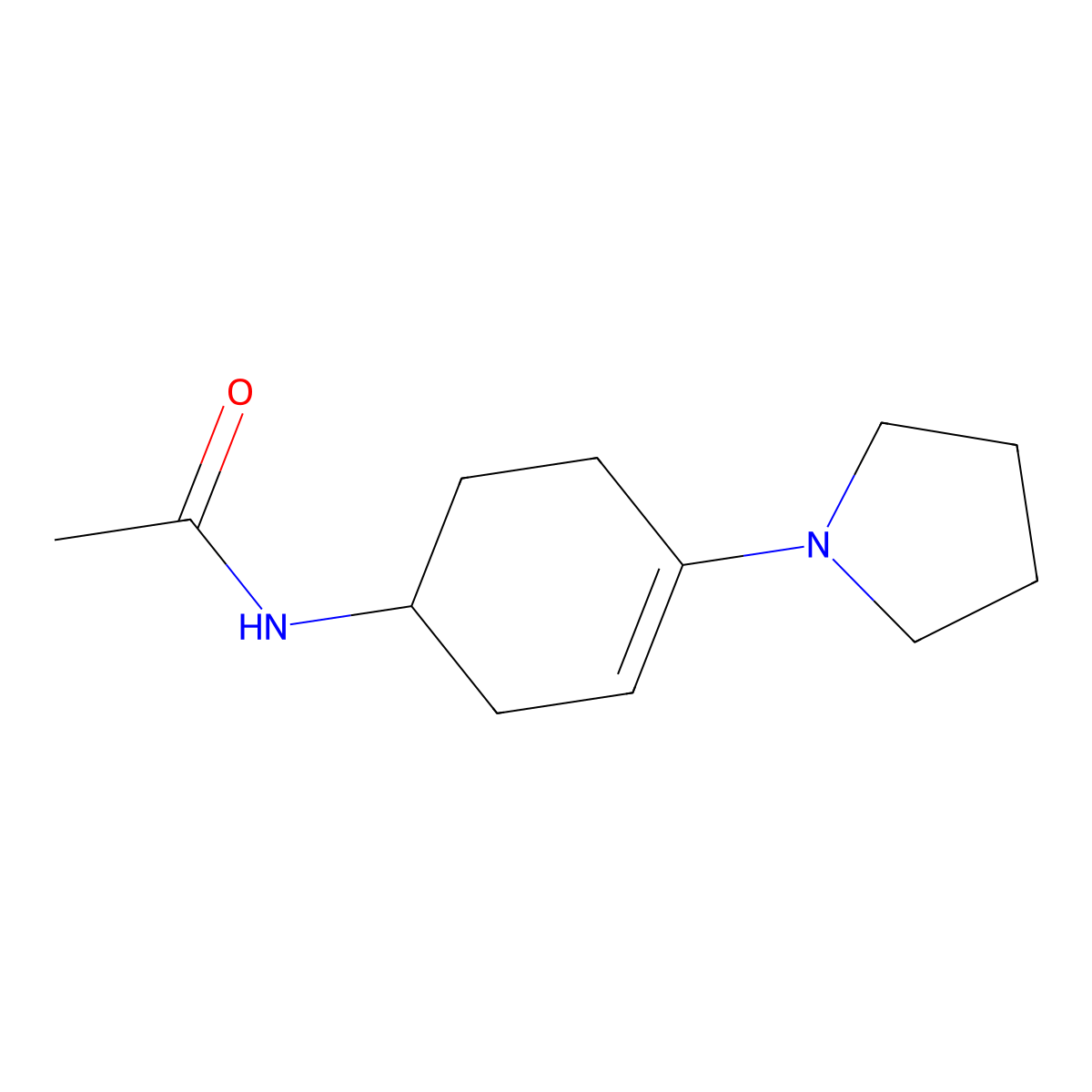 N-(4-Pyrrolidinocyclohex-3-enyl)acetamide molecular structure, CAS 102745-76-6