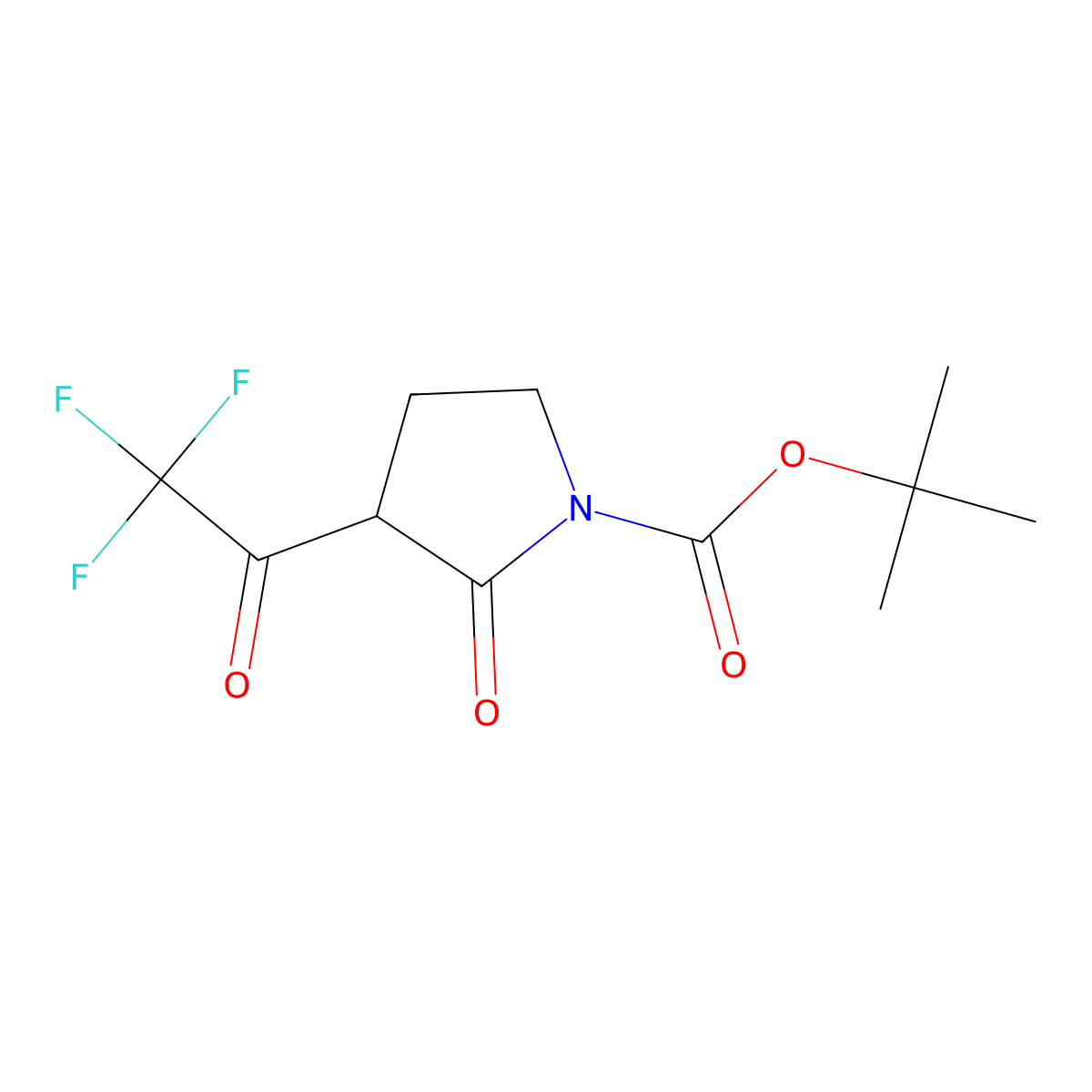 Tert-butyl 2-oxo-3-(2,2,2-trifluoroacetyl)pyrrolidine-1-carboxylate molecular structure, CAS 1027461-31-9