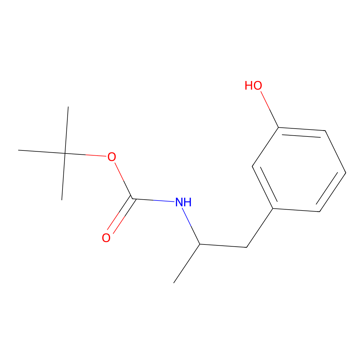Tert-butyl N-[1-(3-hydroxyphenyl)propan-2-yl]carbamate molecular structure, CAS 1027468-74-1