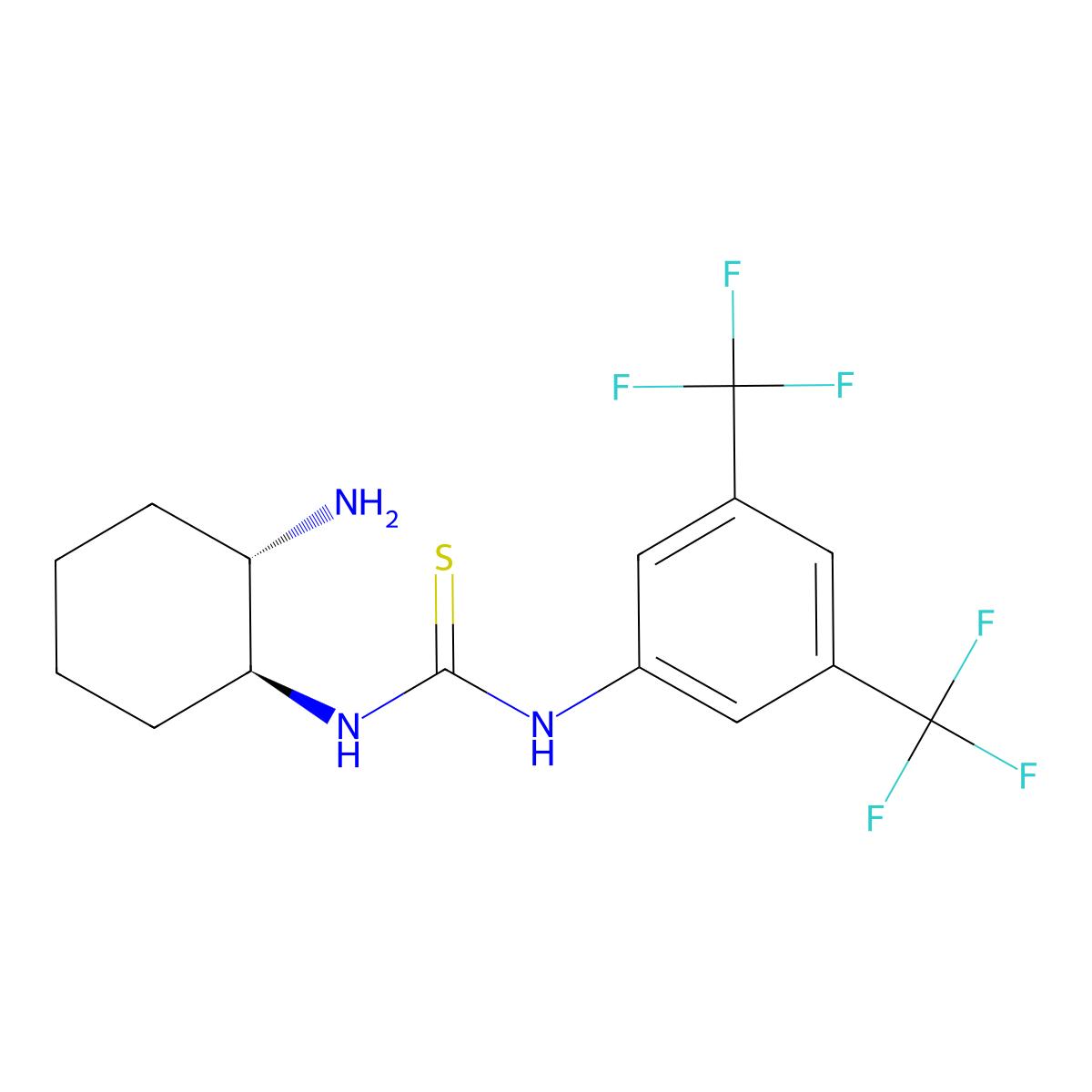 1-((1S,2S)-2-Aminocyclohexyl)-3-(3,5-bis(trifluoromethyl)phenyl)thiourea molecular structure, CAS 1027476-96-5