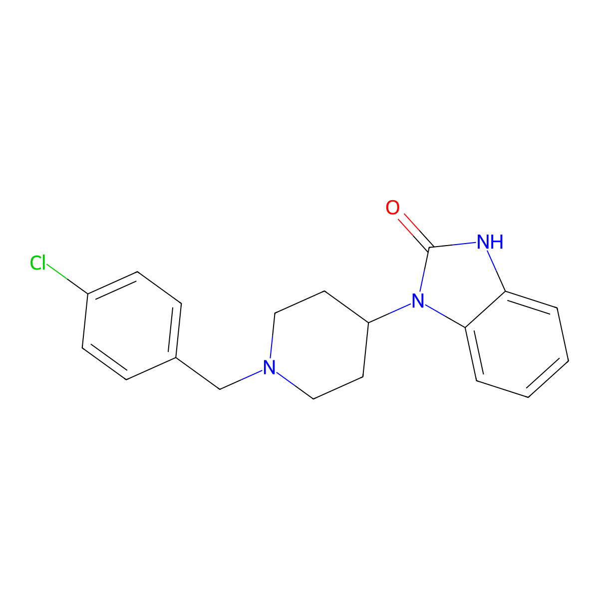 1-{1-[(4-chlorophenyl)methyl]piperidin-4-yl}-2,3-dihydro-1H-1,3-benzodiazol-2-one molecular structure, CAS 1027496-63-4