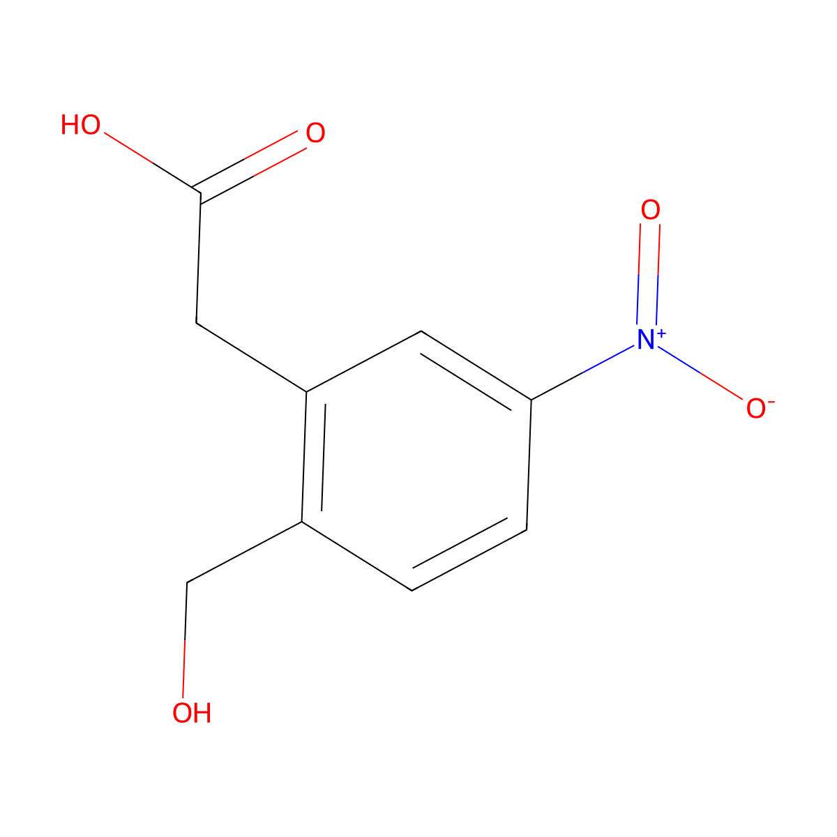 2-(2-(Hydroxymethyl)-5-nitrophenyl)acetic acid molecular structure, CAS 1027507-63-6