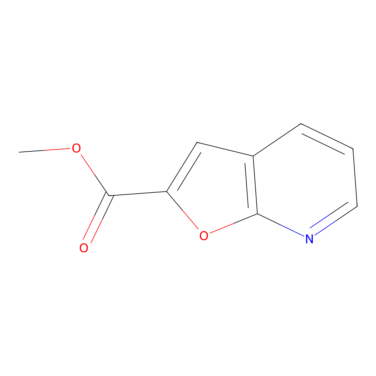 Methyl furo[2,3-b]pyridine-2-carboxylate molecular structure, CAS 1027511-36-9
