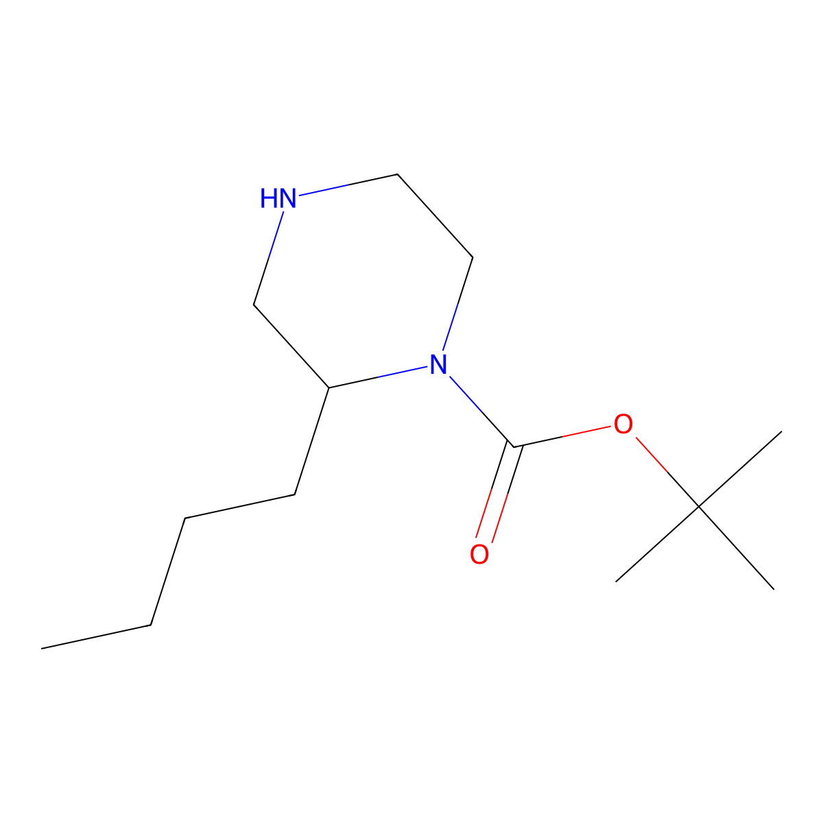 tert-Butyl 2-butylpiperazine-1-carboxylate molecular structure, CAS 1027511-69-8