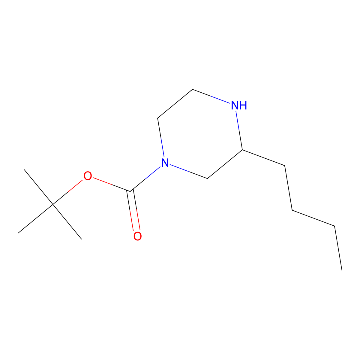 Tert-butyl 3-butylpiperazine-1-carboxylate molecular structure, CAS 1027511-70-1