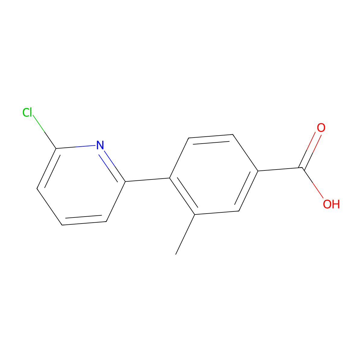 4-(6-Chloropyridin-2-yl)-3-methylbenzoic acid molecular structure, CAS 1027511-91-6
