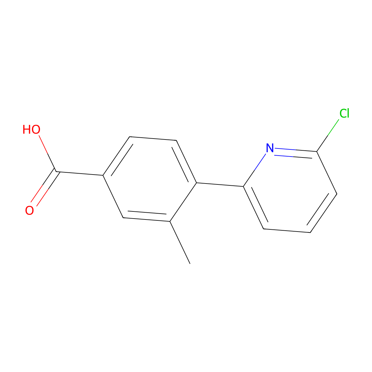 4-(6-Chloropyridin-2-yl)-3-methylbenzoic acid molecular structure, CAS 1027511-91-6