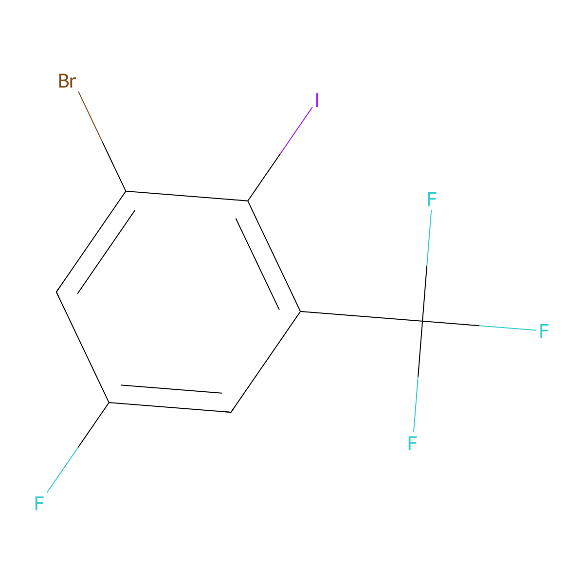 3-Bromo-5-fluoro-2-iodobenzotrifluoride molecular structure, CAS 1027511-93-8
