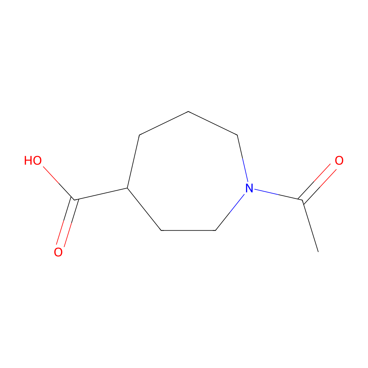1-Acetylazepane-4-carboxylic acid molecular structure, CAS 1027511-94-9