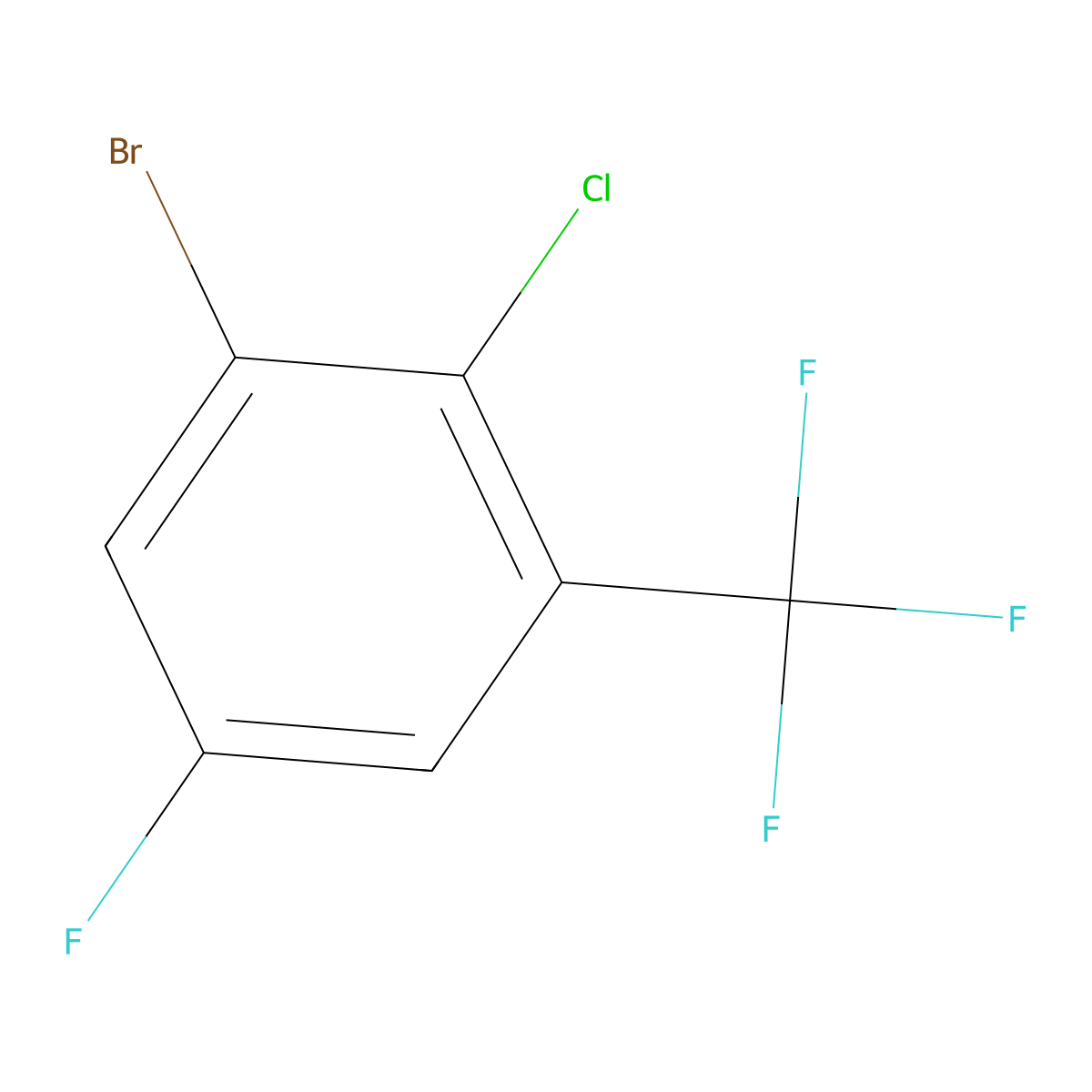 3-Bromo-2-chloro-5-fluorobenzotrifluoride molecular structure, CAS 1027511-98-3
