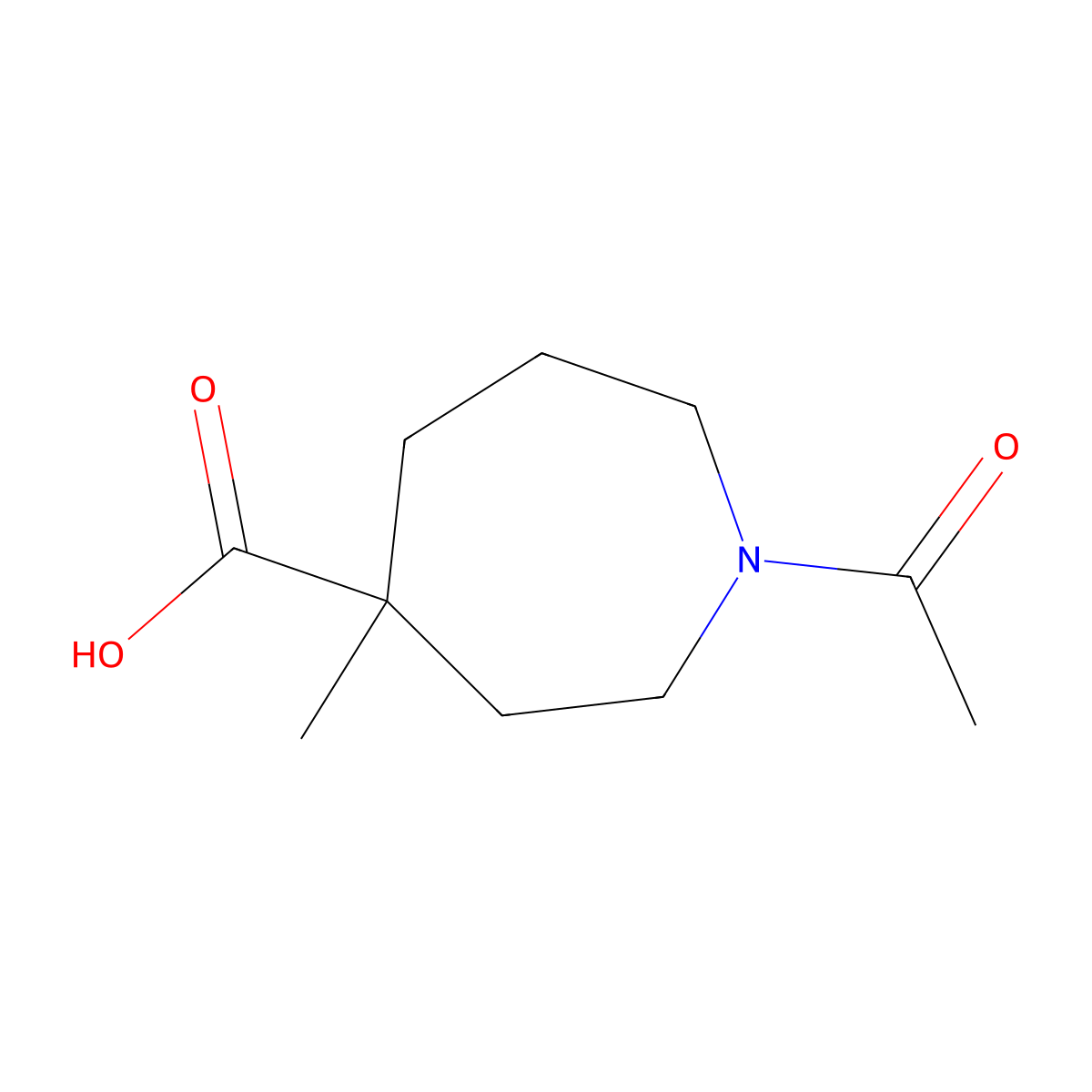 1-Acetyl-4-methylazepane-4-carboxylic acid molecular structure, CAS 1027511-99-4