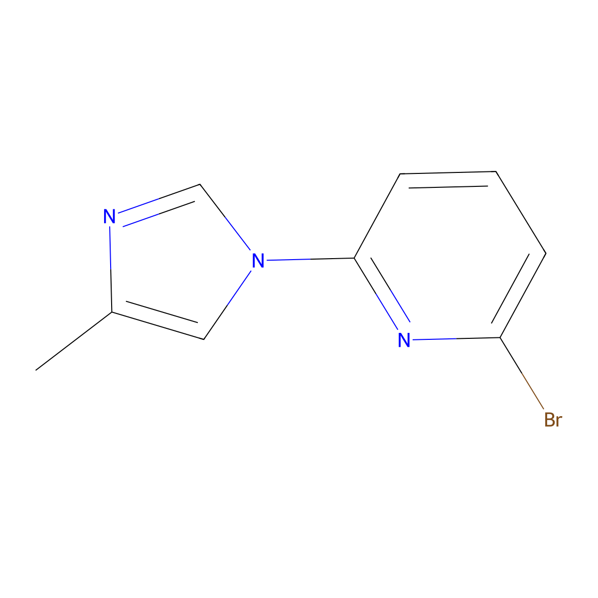 2-Bromo-6-(4-methyl-1H-imidazol-1-yl)pyridine molecular structure, CAS 1027512-12-4