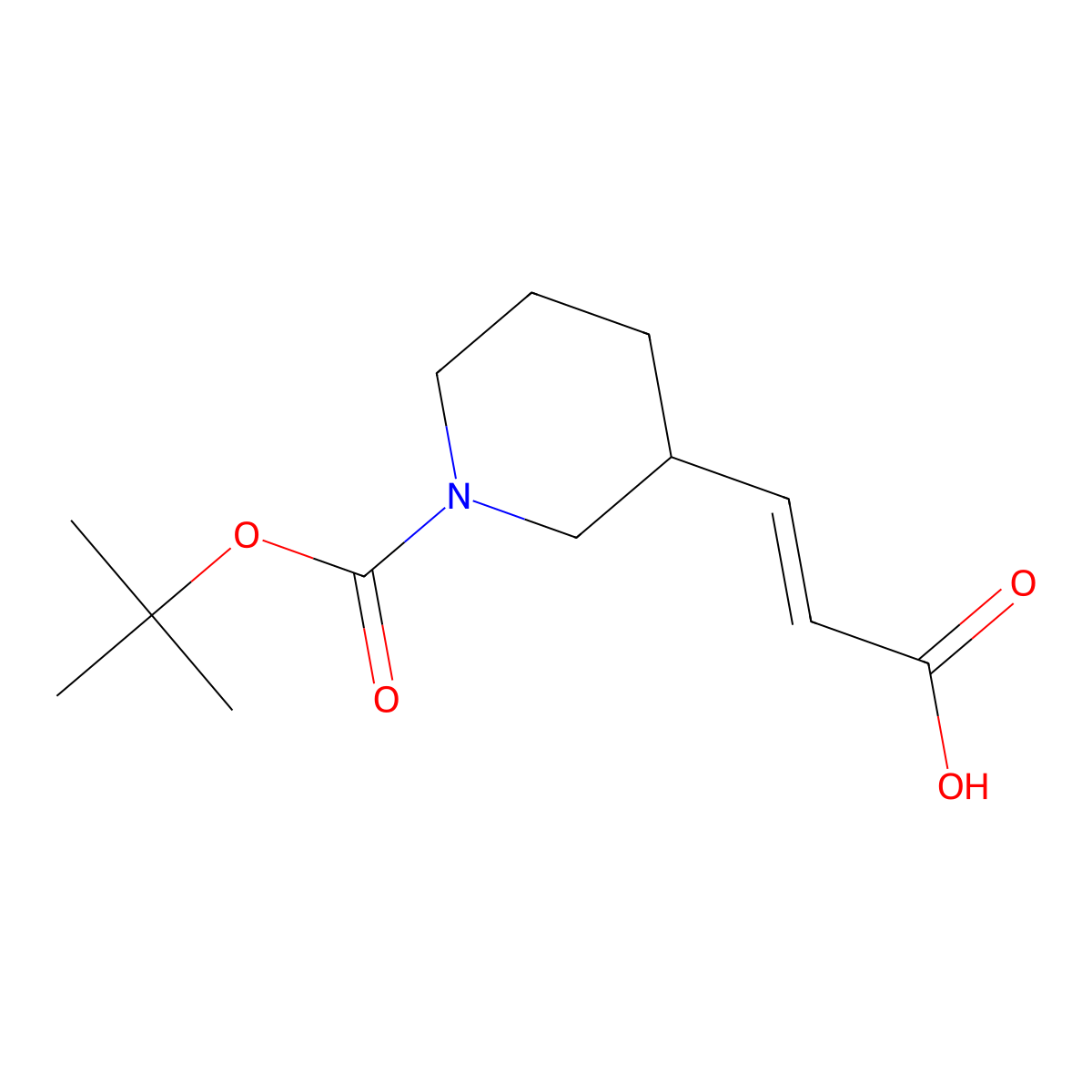 3-(1-(tert-Butoxycarbonyl)piperidin-3-yl)acrylic acid molecular structure, CAS 1027512-17-9