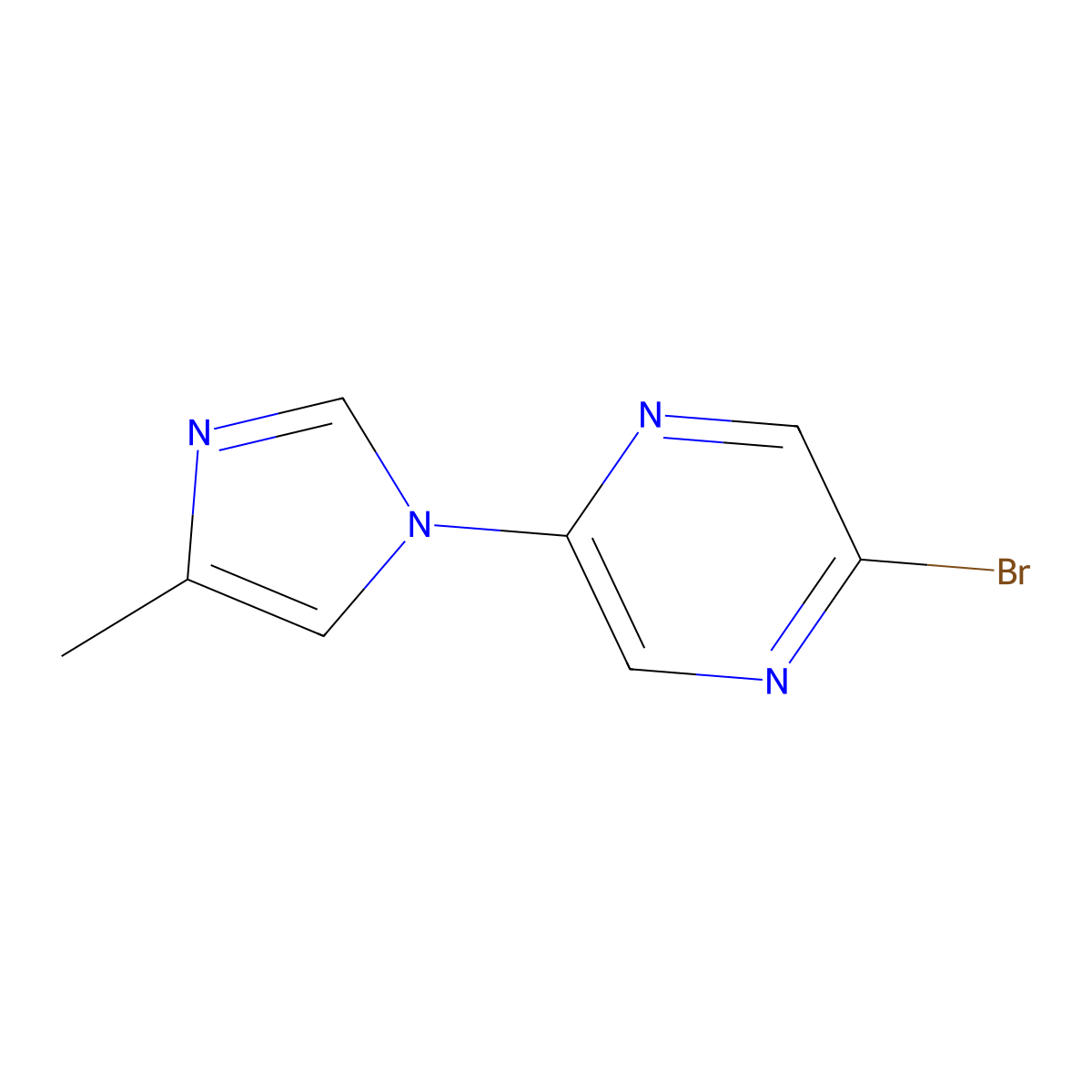 2-Bromo-5-(4-methylimidazol-1-yl)pyrazine molecular structure, CAS 1027512-18-0