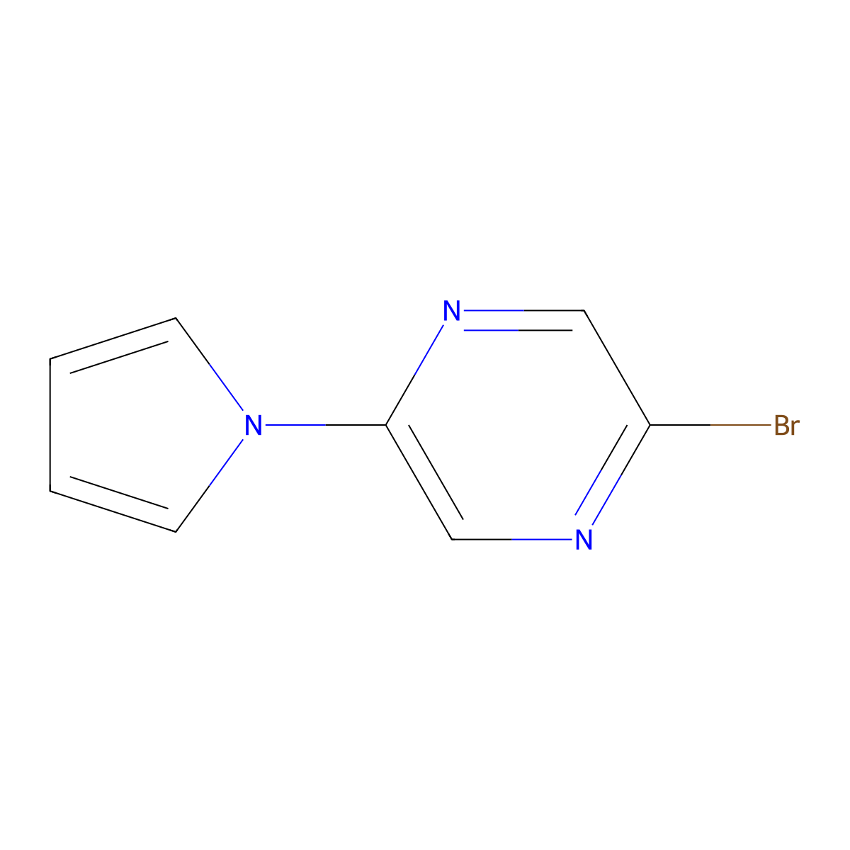 2-Bromo-5-(1H-pyrrol-1-yl)pyrazine molecular structure, CAS 1027512-24-8
