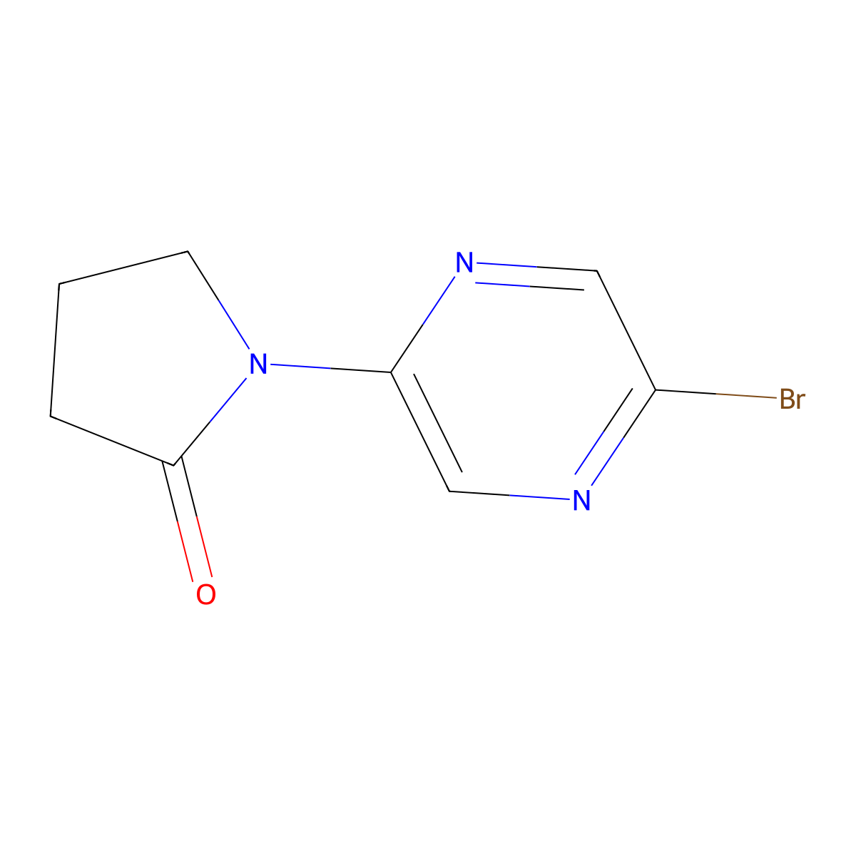 1-(5-Bromopyrazin-2-yl)pyrrolidin-2-one molecular structure, CAS 1027512-29-3