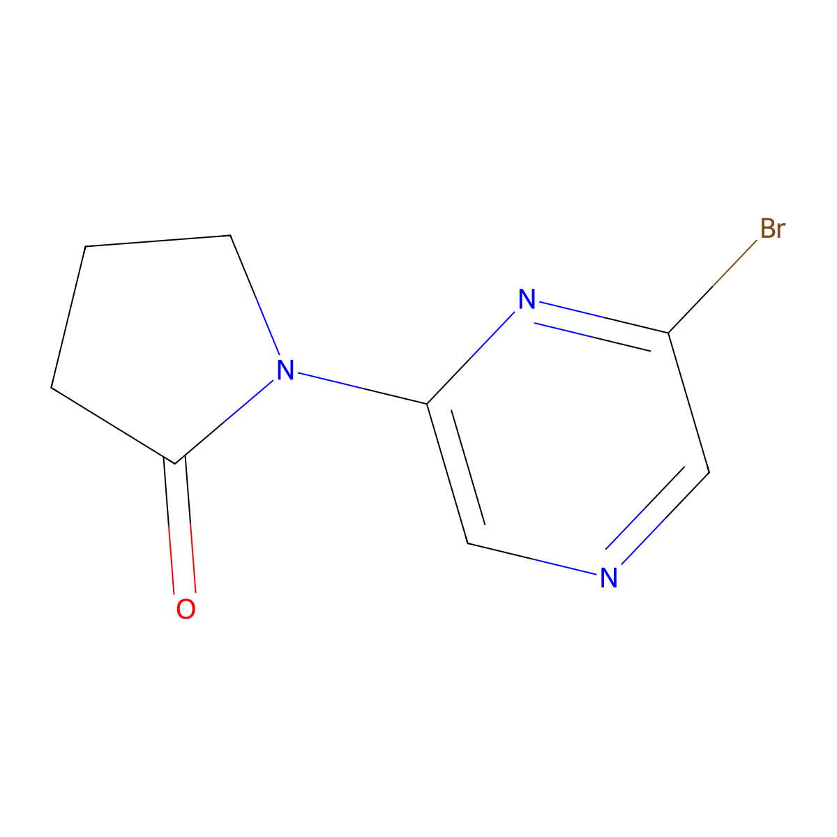1-(6-Bromopyrazin-2-YL)pyrrolidin-2-one molecular structure, CAS 1027512-34-0