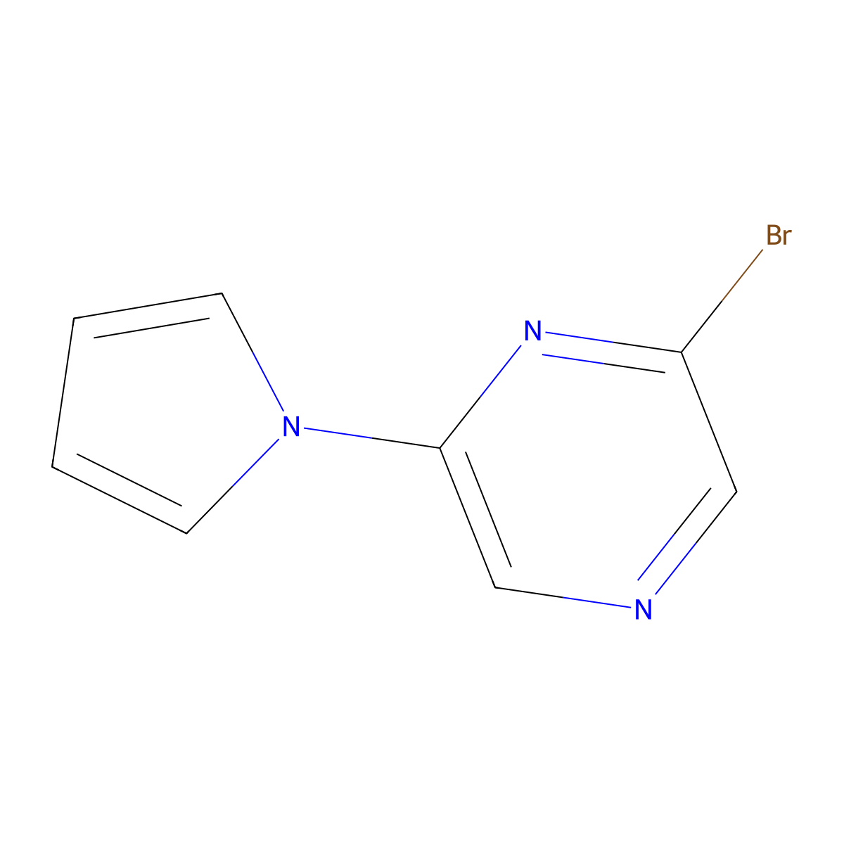 2-Bromo-6-(1H-pyrrol-1-yl)pyrazine molecular structure, CAS 1027512-40-8