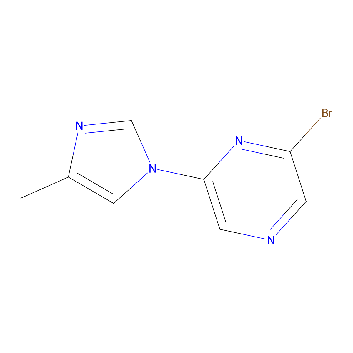2-Bromo-6-(4-methylimidazol-1-yl)pyrazine molecular structure, CAS 1027512-46-4