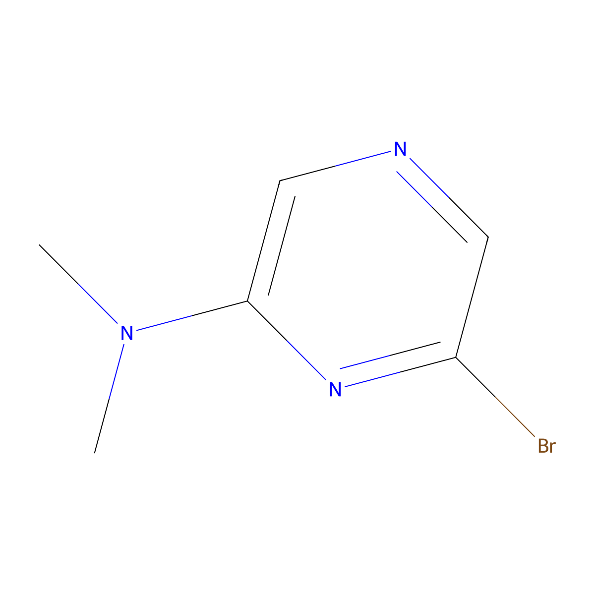 2-Pyrazinamine, 6-bromo-N,N-dimethyl- molecular structure, CAS 1027512-51-1