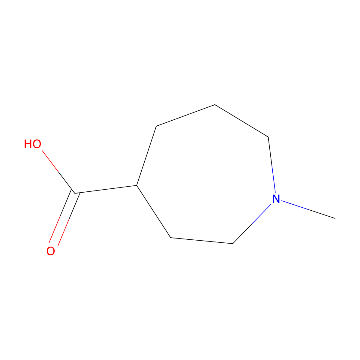 1-Methylazepane-4-carboxylic acid molecular structure, CAS 1027512-62-4