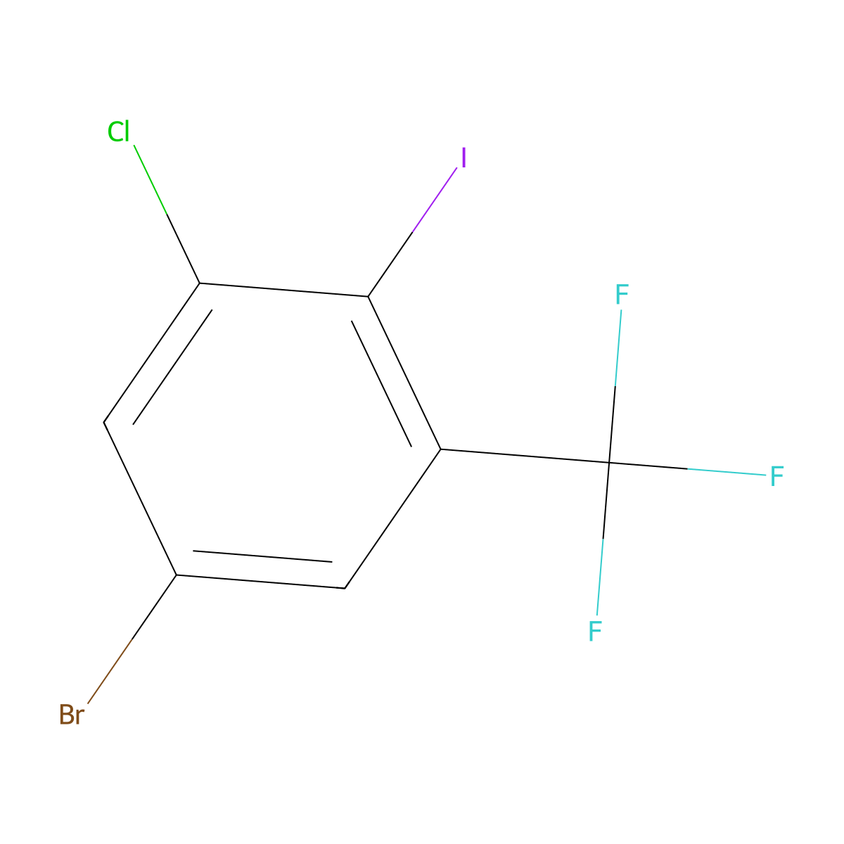 5-Bromo-3-chloro-2-iodobenzotrifluoride molecular structure, CAS 1027512-67-9
