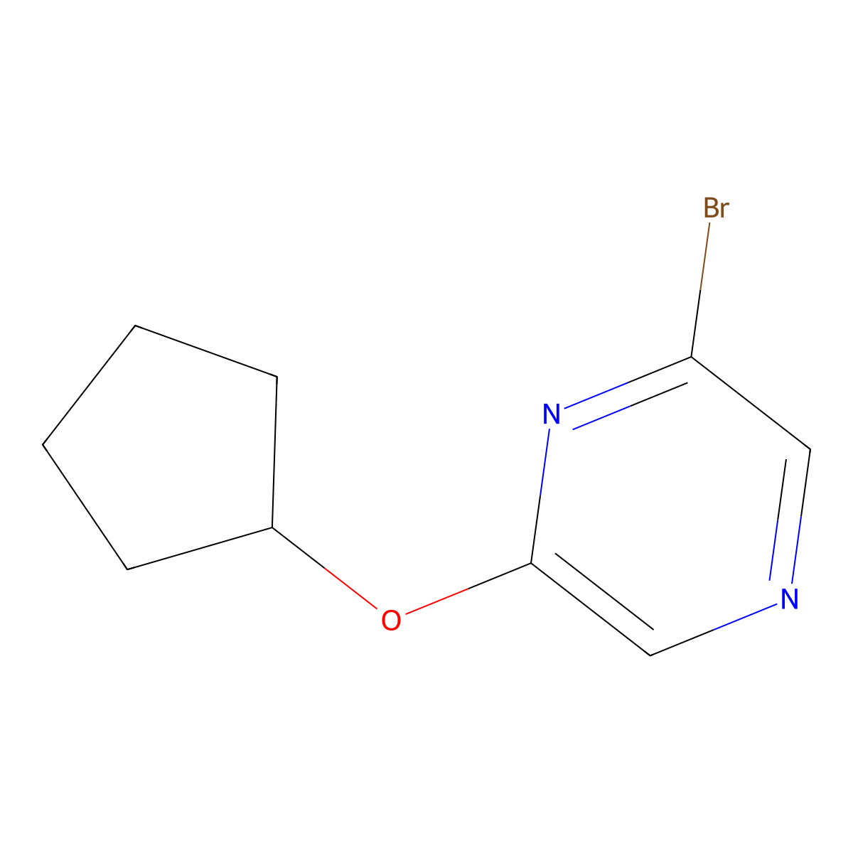 2-Bromo-6-(cyclopentyloxy)pyrazine molecular structure, CAS 1027512-88-4