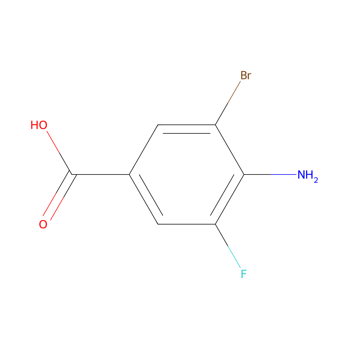 4-Amino-3-bromo-5-fluorobenzoic acid molecular structure, CAS 1027512-98-6