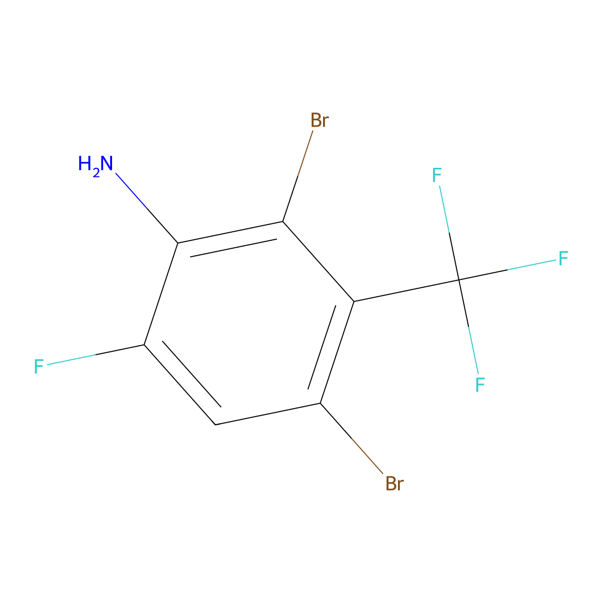 2,4-Dibromo-6-fluoro-3-(trifluoromethyl)aniline molecular structure, CAS 1027513-06-9