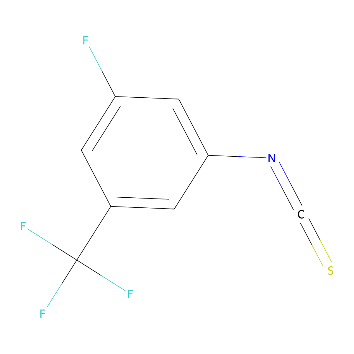 1-Fluoro-3-isothiocyanato-5-(trifluoromethyl)benzene molecular structure, CAS 1027513-10-5