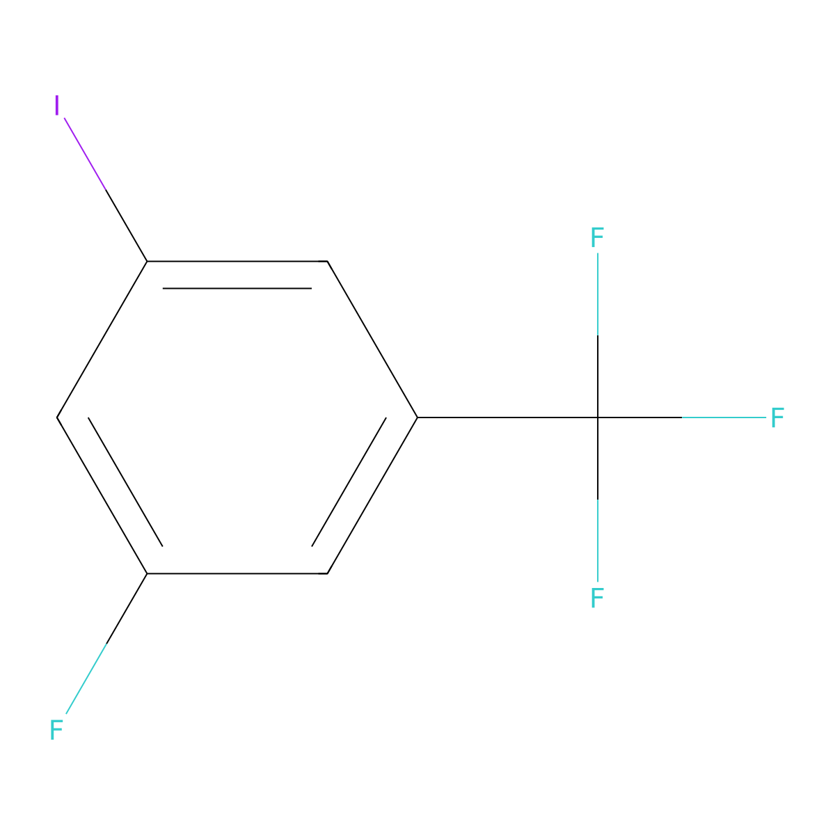1-Fluoro-3-iodo-5-(trifluoromethyl)benzene molecular structure, CAS 1027513-14-9