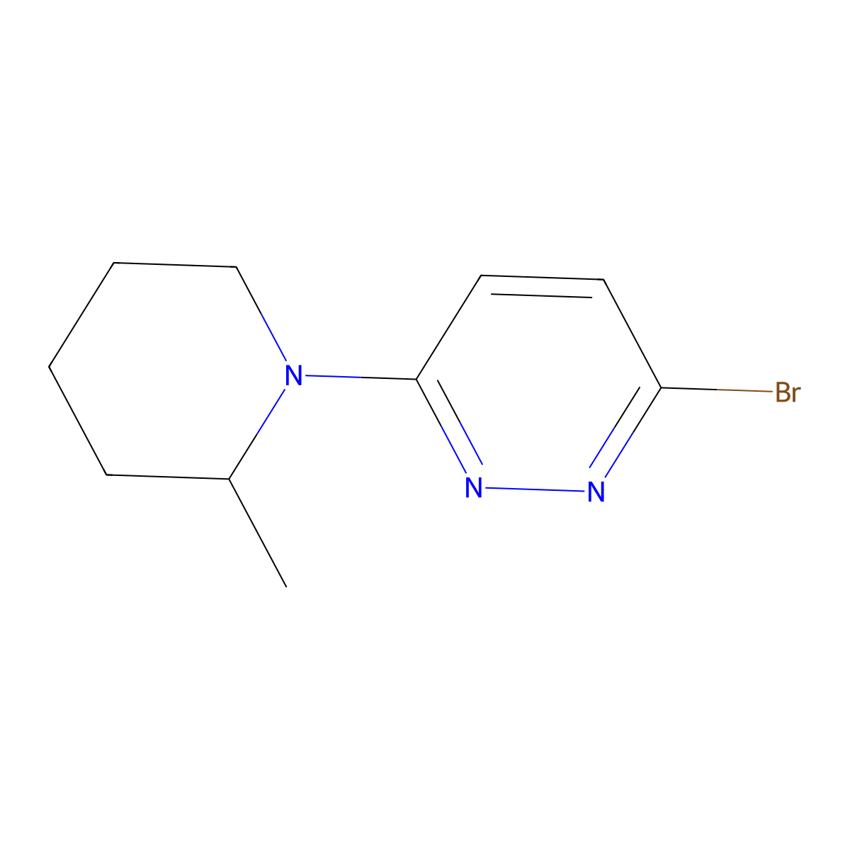 3-Bromo-6-(2-methylpiperidino)pyridazine molecular structure, CAS 1027513-27-4