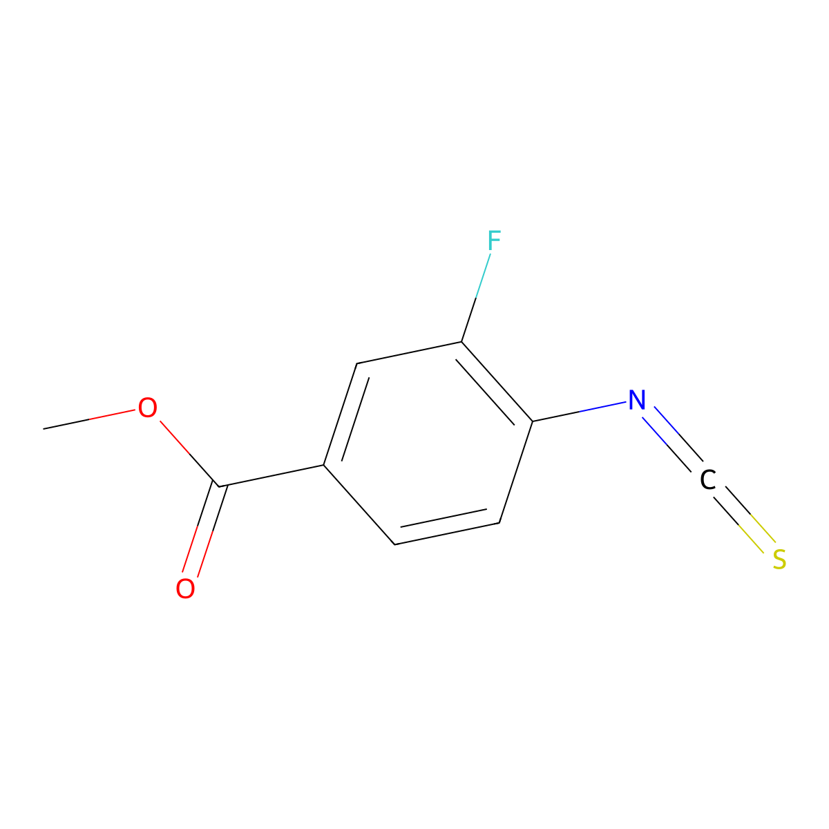4-Methoxycarbonyl-2-fluorophenylisothiocyanate molecular structure, CAS 1027513-36-5