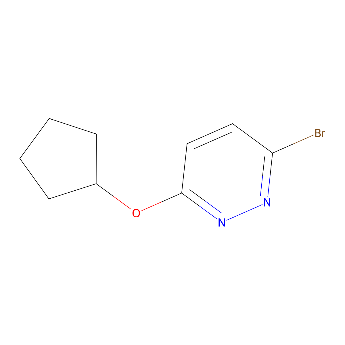 3-Bromo-6-(cyclopentyloxy)pyridazine molecular structure, CAS 1027513-37-6