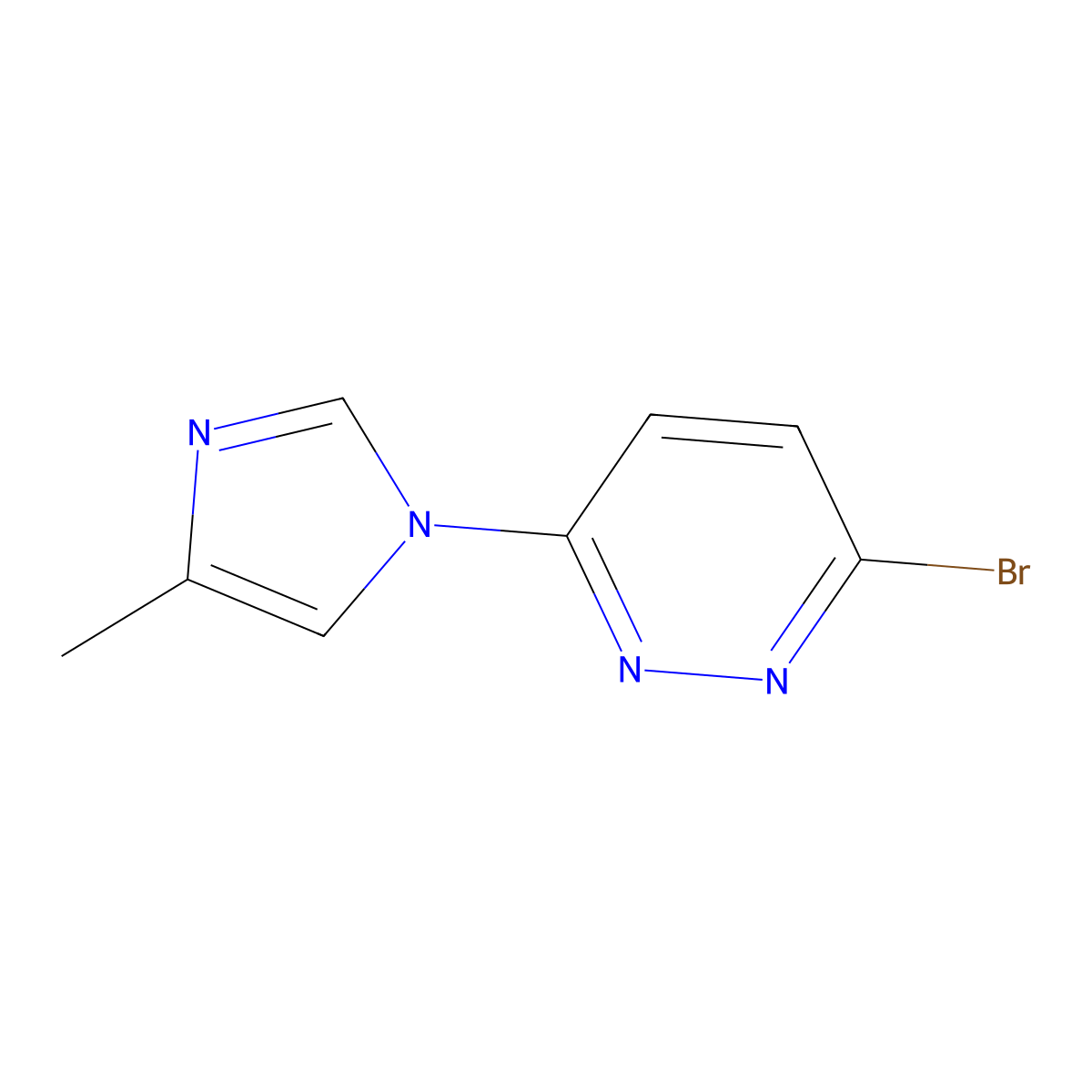 3-Bromo-6-(4-methylimidazol-1-yl)pyridazine molecular structure, CAS 1027513-47-8